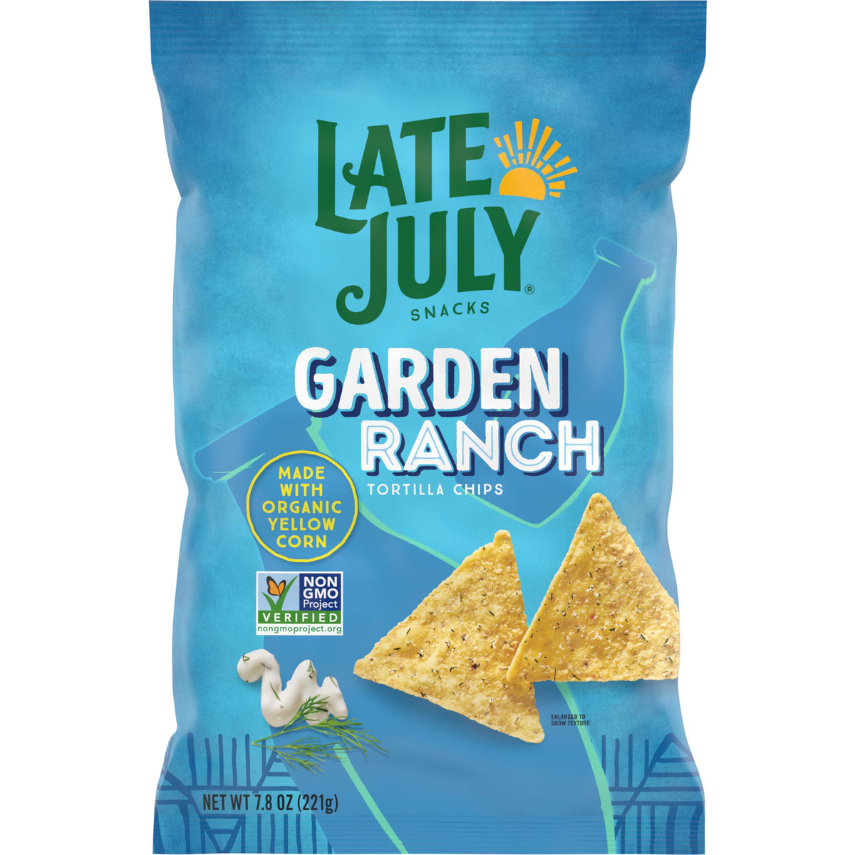 Late July Snacks, Garden Ranch Tortilla Chips, 7.8-oz. Bag