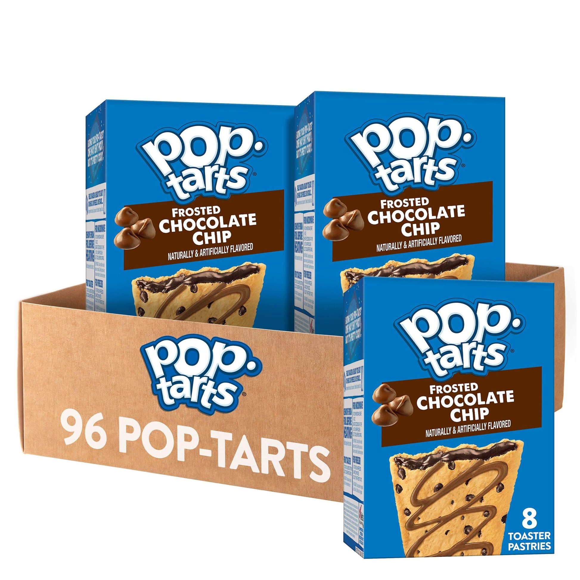 Pop-Tarts Toaster Pastries, Breakfast Foods, Kids Snacks, Frosted Chocolate Chip (96 Pop-Tarts)