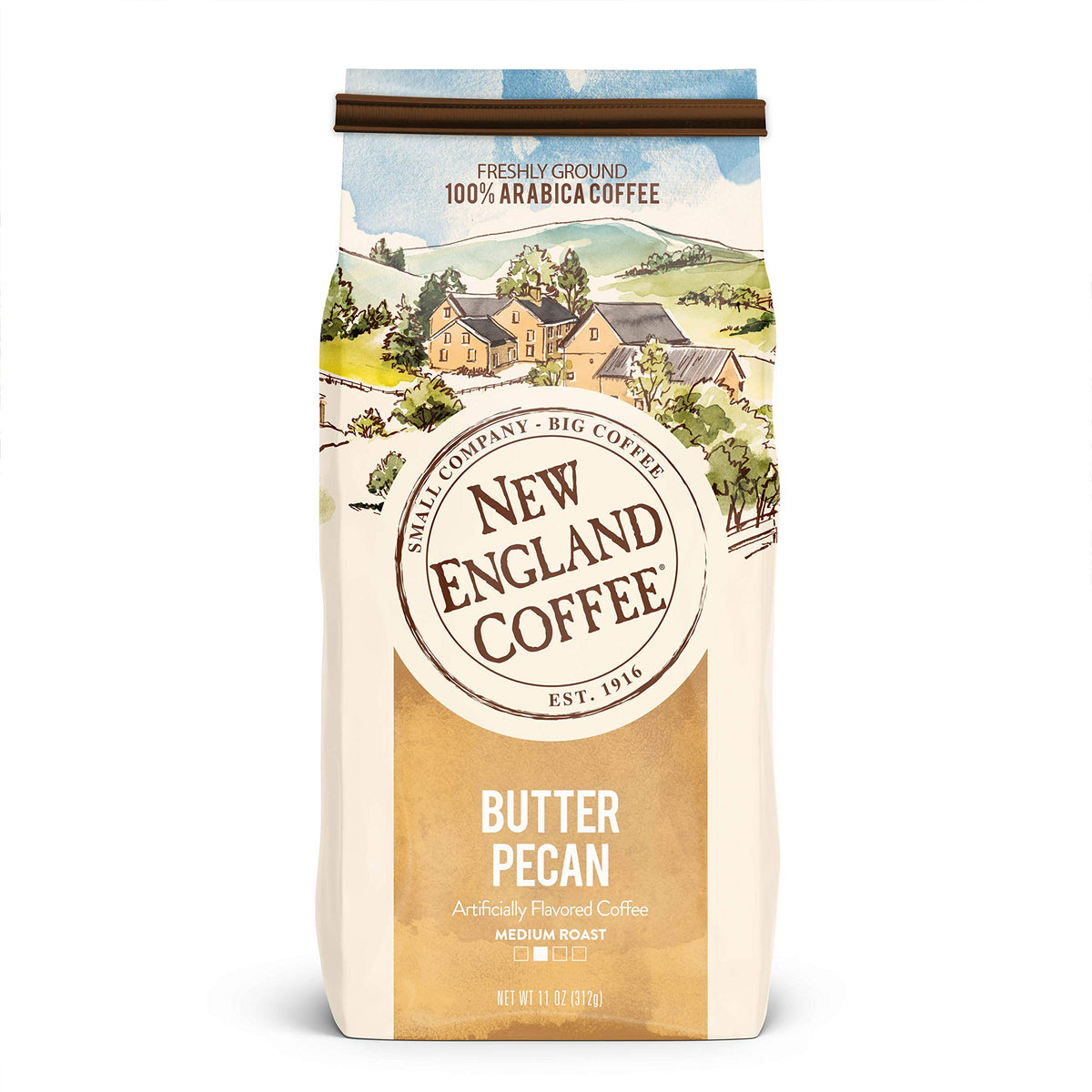 New England Coffee Butter Pecan, 11 Ounce (Pack of 1) - Rich Flavor, Perfect for Coffee Lovers