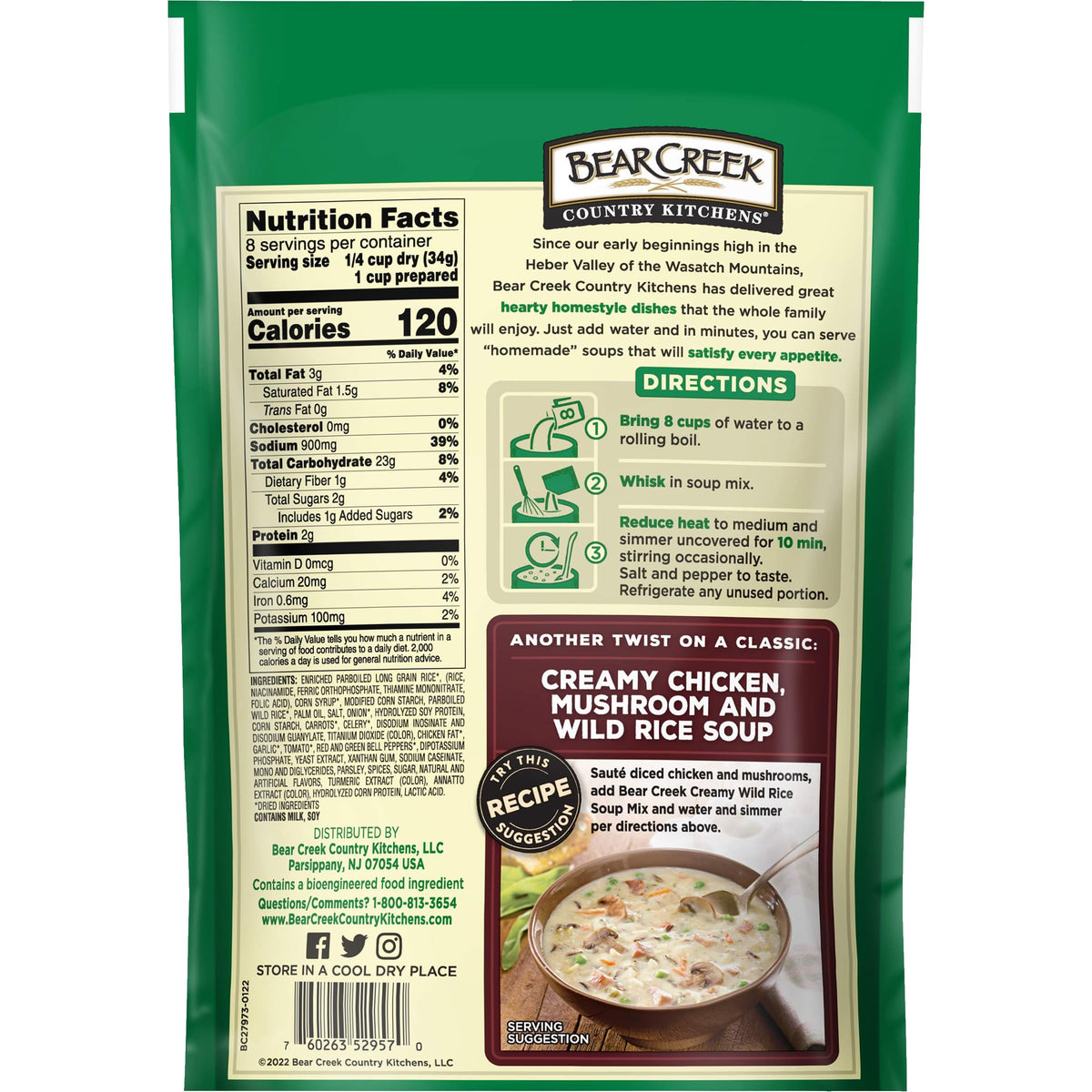 Bear Creek Soup Mix, Creamy Wild Rice, 9.6 Ounce