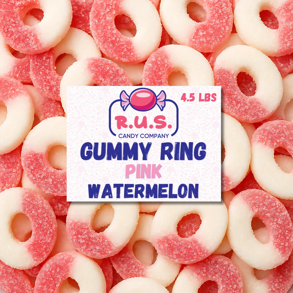 Pink Watermelon Ring Gummies 4.5 Lbs Bulk Bag - Fruity Gummy Candy - Fresh  Soft & Chewy - Party  Snack  Candy Buffet - By Rus Candy Company (Pink Watermelon)