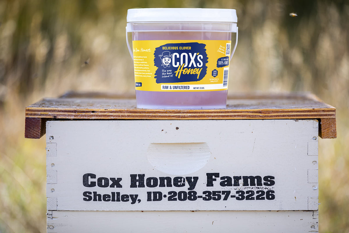 Coxs Honey - Bulk Honey Raw Unfiltered, 12 LBS | 100% Pure Clover Delicious Honey - Product of the USA
