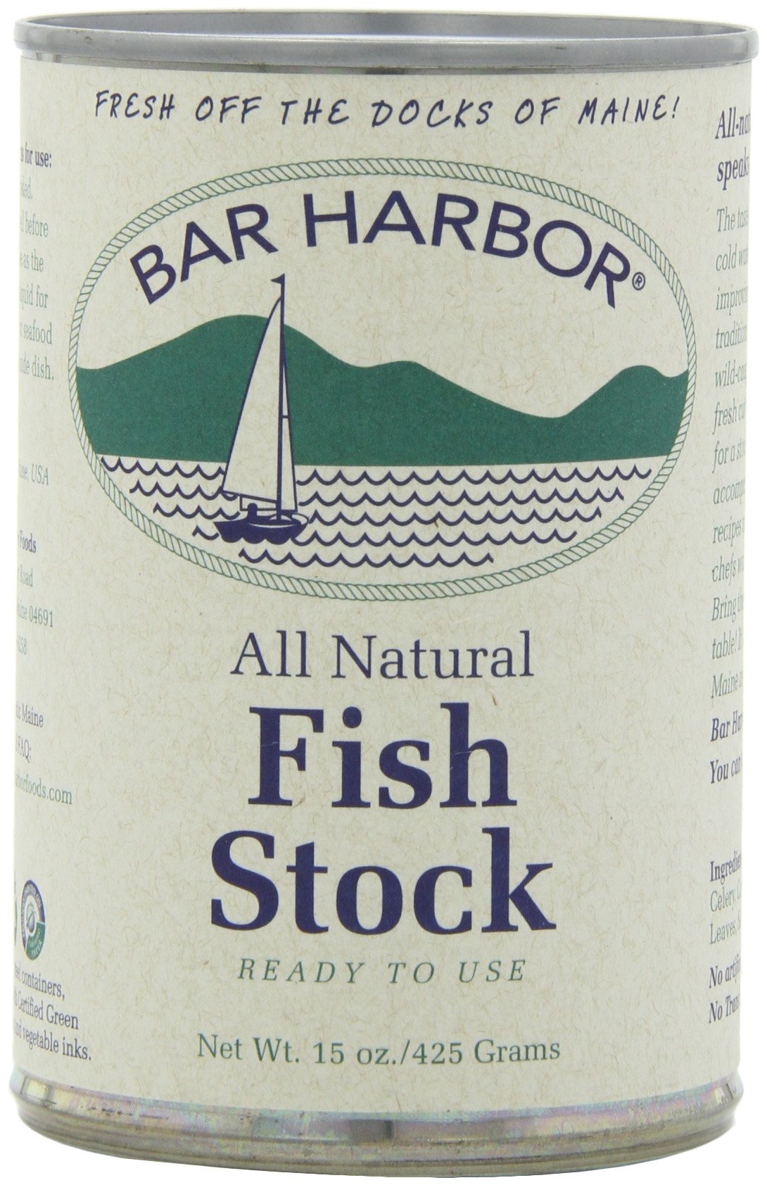 Bar Harbor Fish Stock - Gluten-Free Seafood Essence, 15 oz Can, Pack of 6