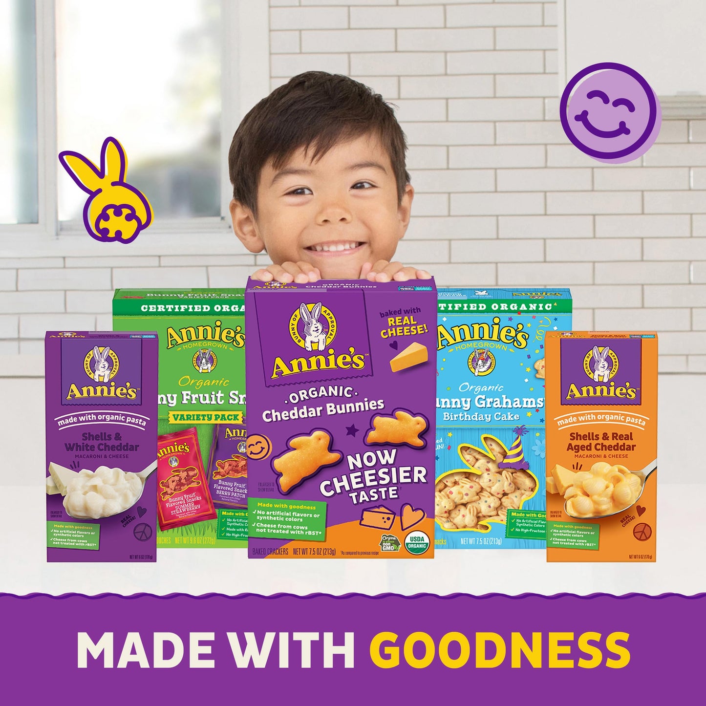 Annie's Microwavable Yummy Bunnies and Cheddar Macaroni and Cheese with Organic Pasta, Microwave Mac n Cheese Cup, 2 Cups, 2.8 o