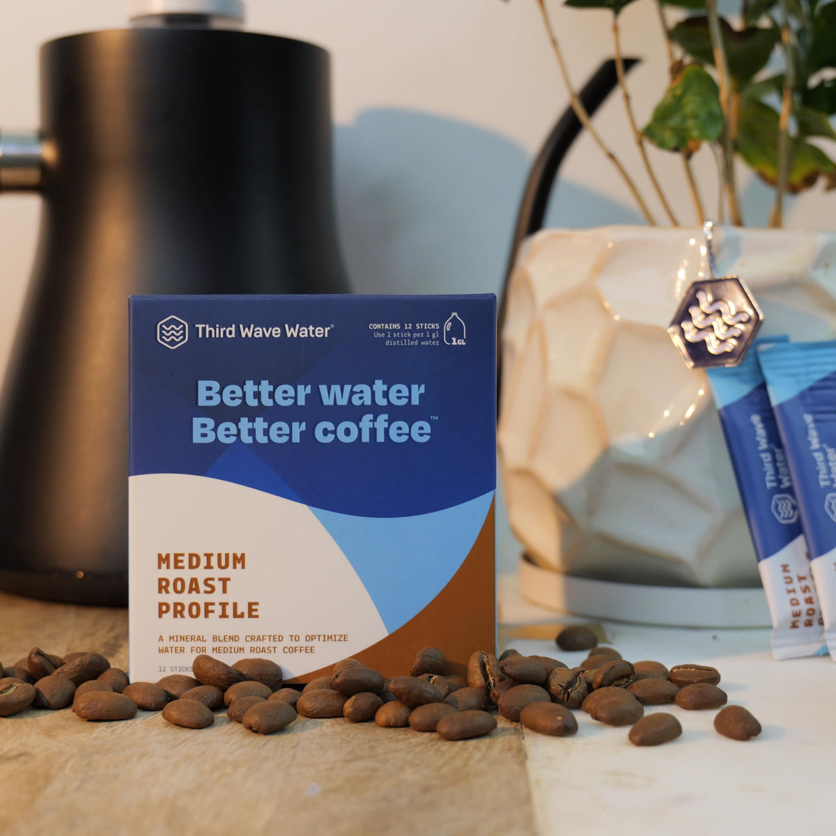 Third Wave Water Medium Roast Coffee Sticks - 12 Single Gallon Sticks