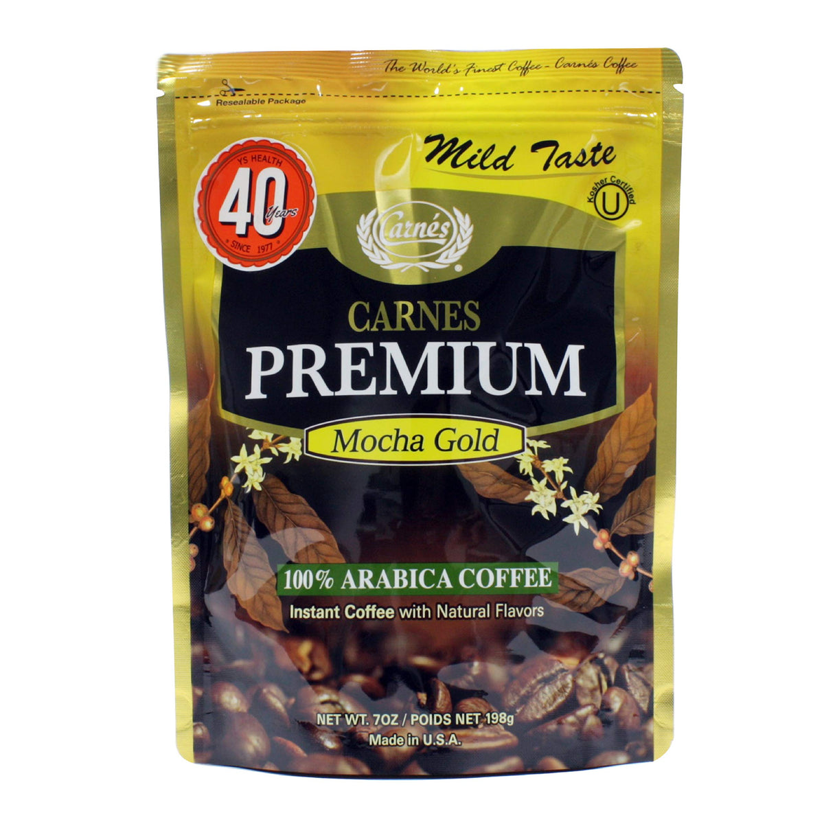 Carnes Premium Instant Coffee 100% Arabica Coffee (Mocha, 7Oz_1 Pack)