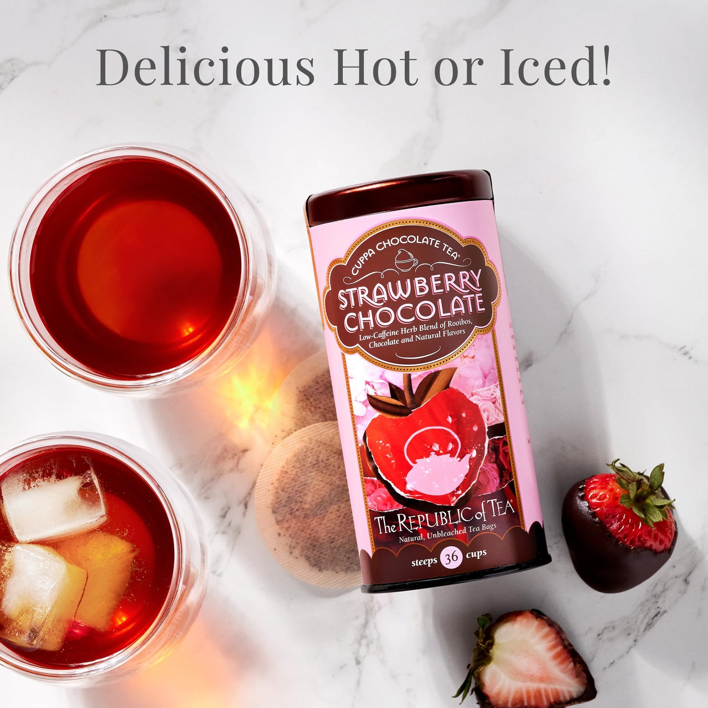 The Republic of Tea Strawberry Cuppa Chocolate Tea, 36 Tea Bags, 36 Count