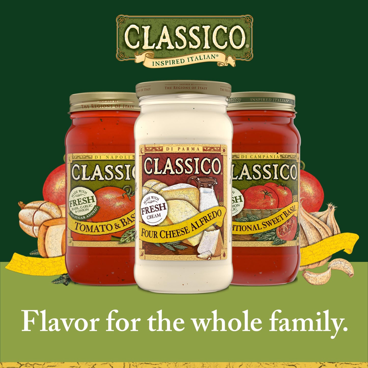 Classico Four Cheese Alfredo Pasta Sauce, 15 oz. Jar
