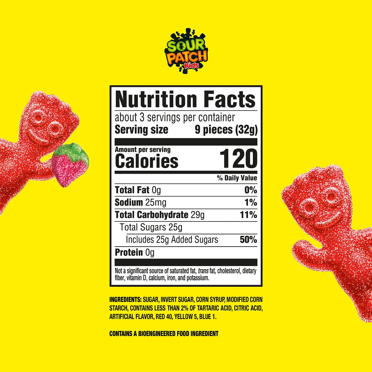 SOUR PATCH KIDS Strawberry Soft & Chewy Candy, Bulk Candy, 12 - 3.6 oz Bags