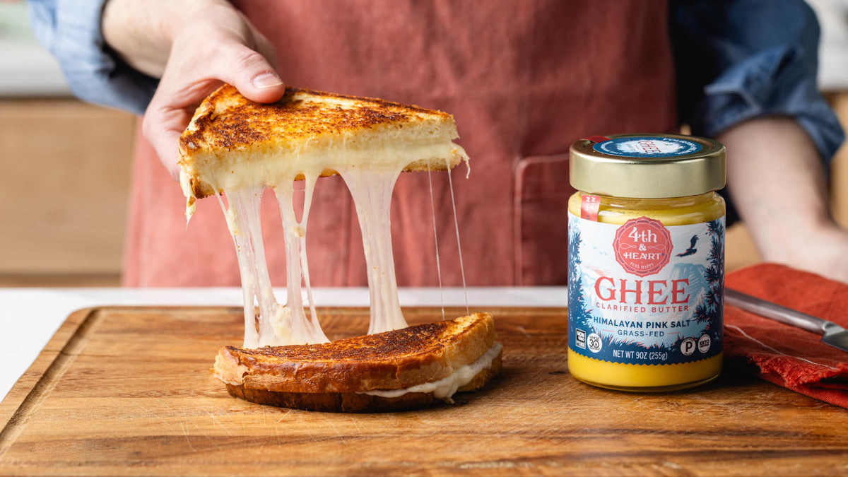 4th & Heart Ghee, Grass-Fed Clarified Butter, Keto, Non-GMO, Lactose & Casein Free, 9 oz, Model 01-00230