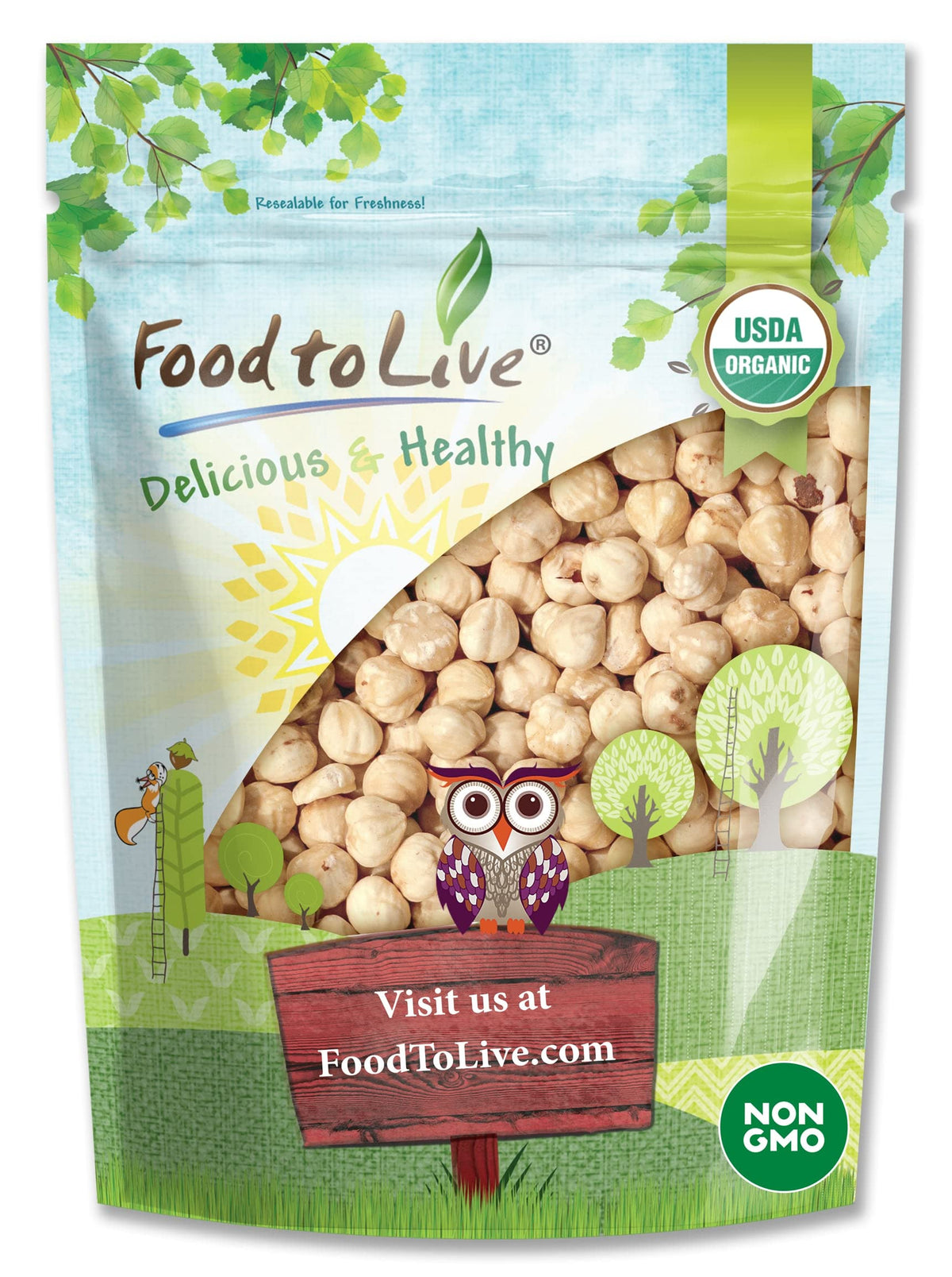 Organic Raw Blanched Hazelnuts, 2 Pounds – Non-Gmo Filberts, No Skin, Unsalted, Unroasted, Vegan, Bulk Nuts. Good Source Of Protein. Great For Desserts And Making Nut Butter