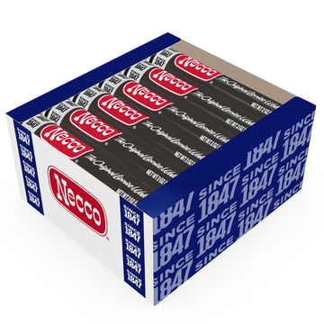 NECCO Wafers Licorice Wafers Display Pack - Classic Black Licorice Candy in Bulk Box, Single Variety Flavor, Gourmet Candy for H