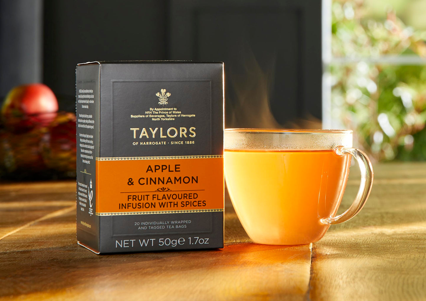 Taylors of Harrogate Herbal Tea Apple & Cinnamon, 20 Count (Pack of 6), Orange, Model 5005GL