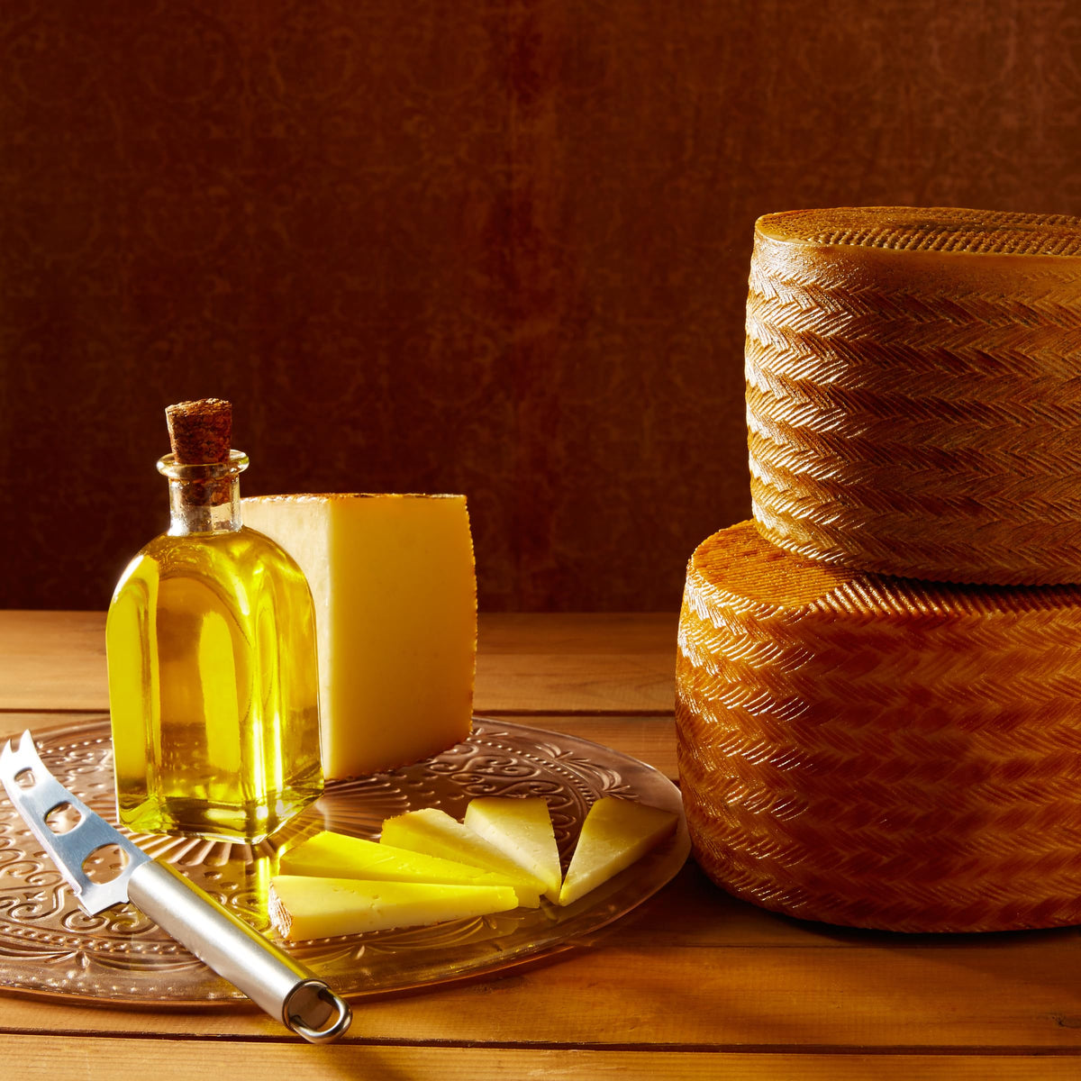 Maese Miguel Manchego Cheese Whole Wheel - Authentic Spanish Sheeps Milk - Approx. 7 lbs - Large Size
