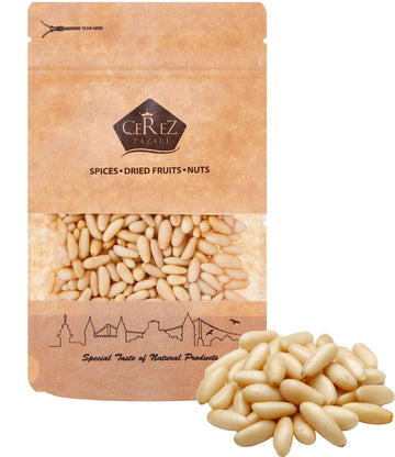 Cerez Pazari World Famous Mediterranean Turkish Pine Nuts In Resealable Bag 4 Oz- Cam Fistigi - Premium Quality, Raw, Unsalted,%