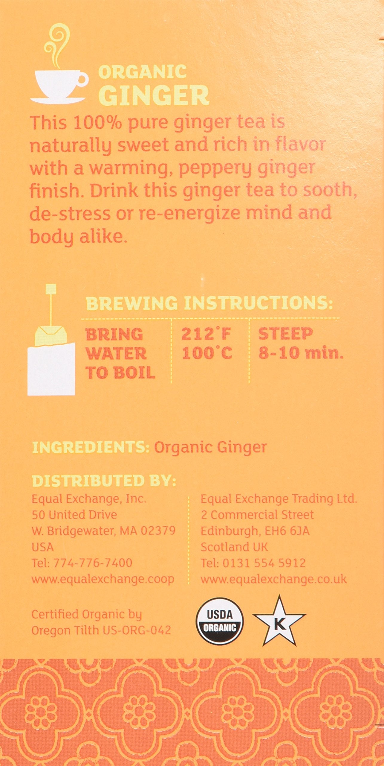 Equal Exchange Organic Caffeine Free Ginger Tea, 20-Count