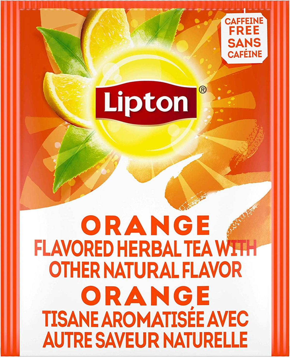 Lipton Caffeine Free Orange Herbal Tea, 28 Tea Bags, 2.1oz Box (Pack of 3)
