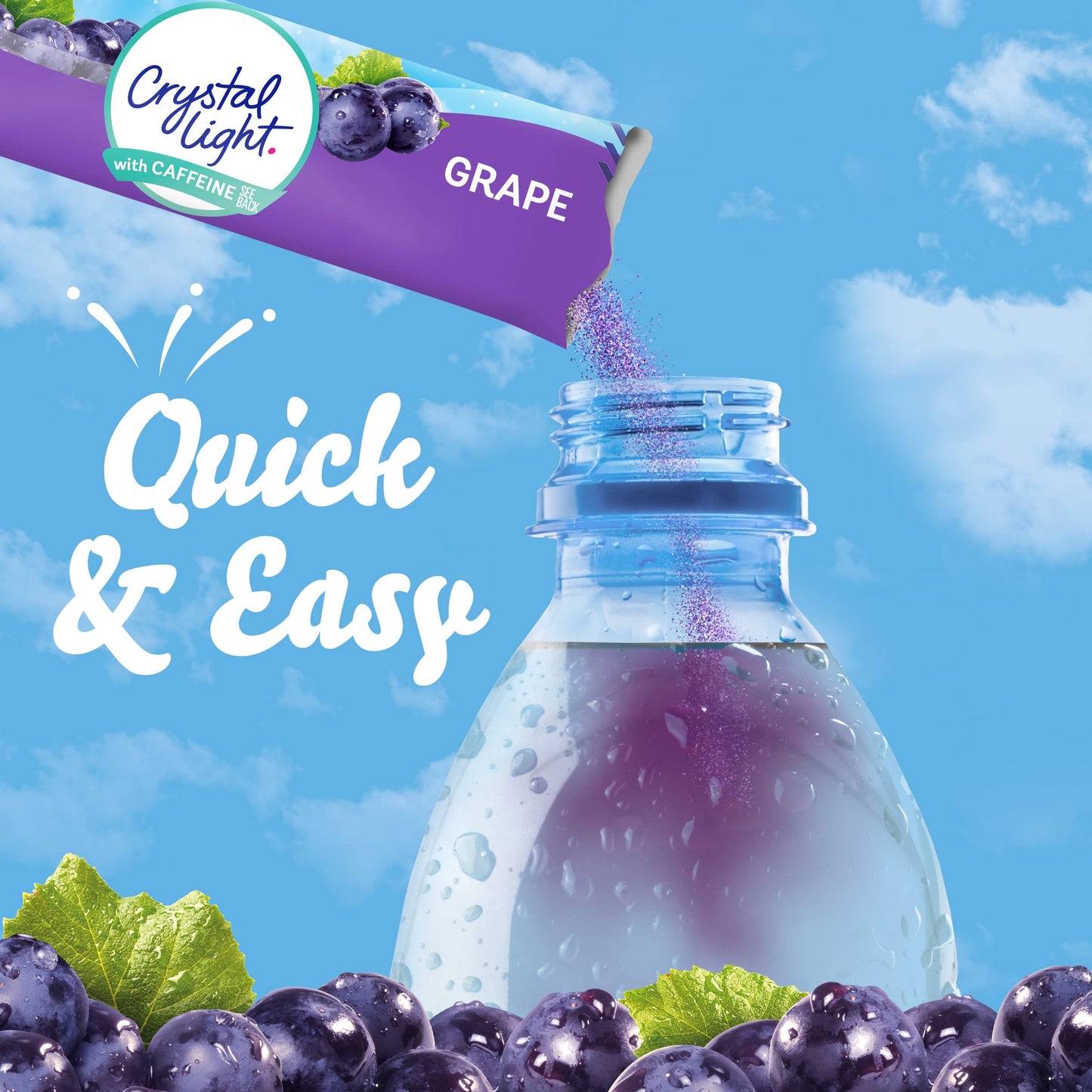 Crystal Light G  Drink Mix, 120 ct Pack, 12 Boxes of 10 On-the-Go Packets, Purple, Caffeinated, 1.1 Ounce (Pack of 12
