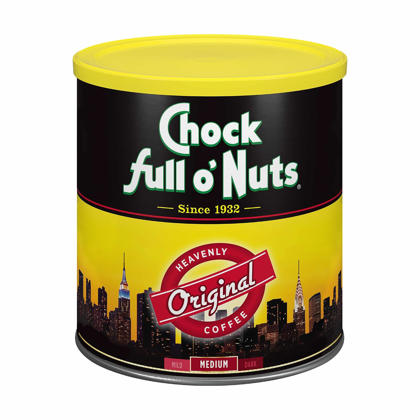 Chock Full o Nuts Original Roast Ground Coffee - Medium Roast, 30.5 Oz Can