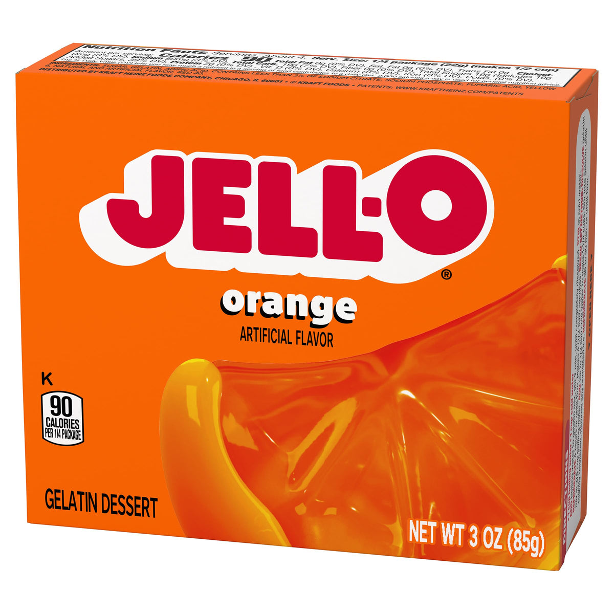 Jell-O Orange Gelatin Dessert 3 Ounce Boxes (Pack of 4)