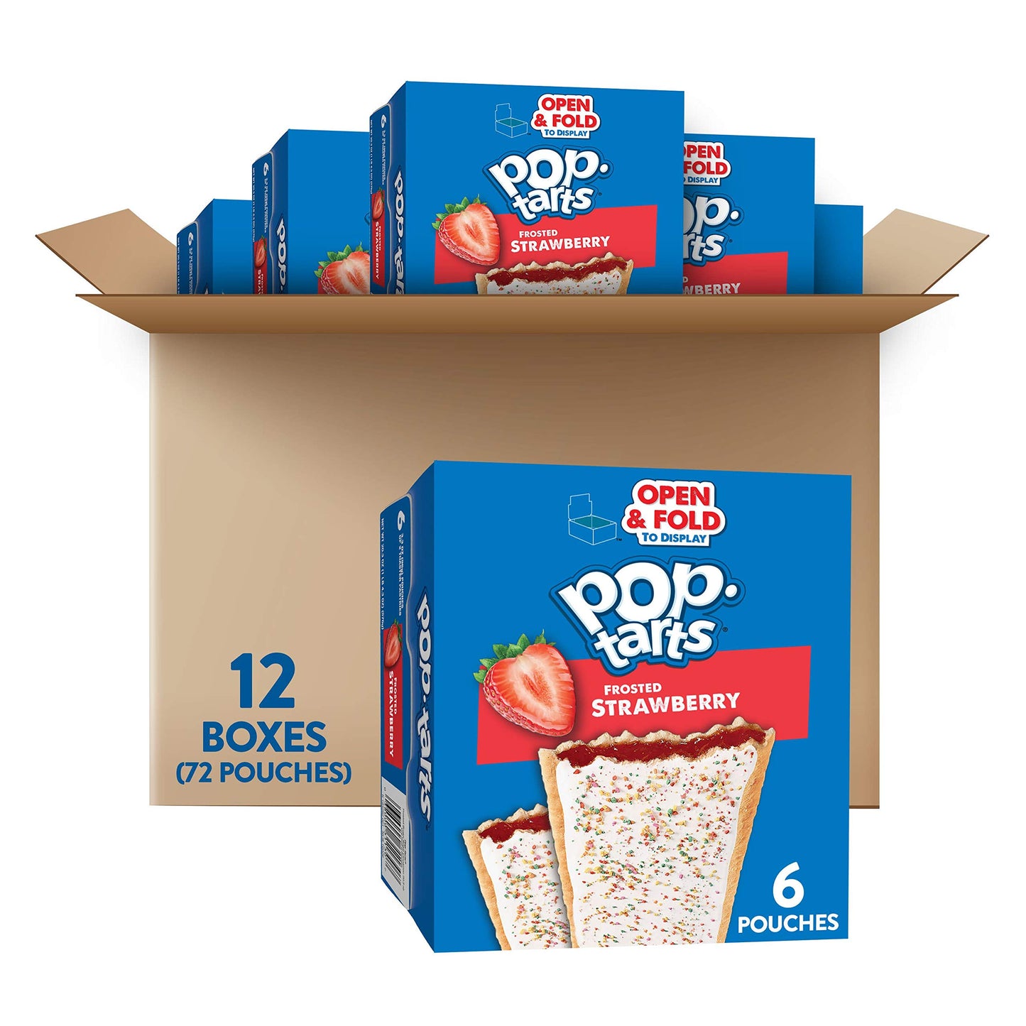 Pop-Tarts Toaster Pastries, Frosted Strawberry, 22Oz (72 Count)
