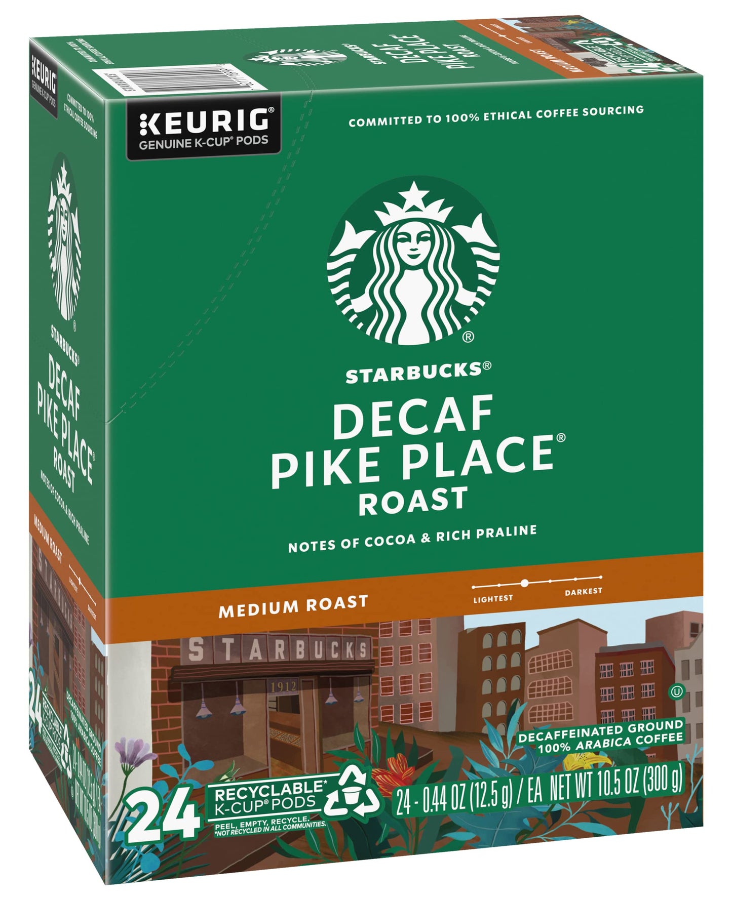 Starbucks K Cups Decaf Pike Place Roast, 24 Count (Pack of 2)