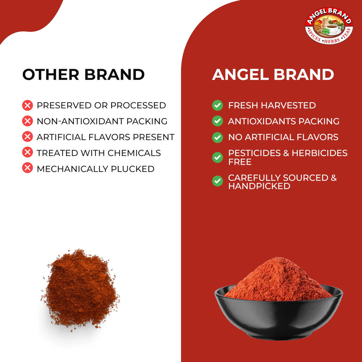 Angel Brand Ground Chili Powder - Bold And Spicy Seasoning For Mexican And Tex-Mex Recipes, Soups, Marinades, And Rubs - 19Oz Bo