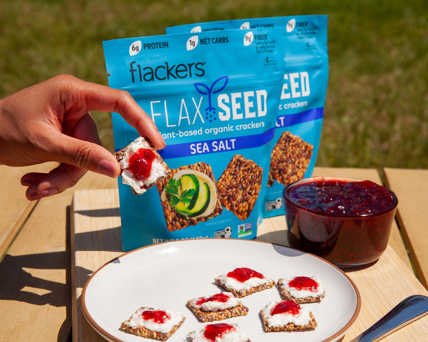 Flackers Organic Sea Salt Flaxseed  ers, Gluten Free, Vegan, Keto, 5 Ounce (Pack of 6)