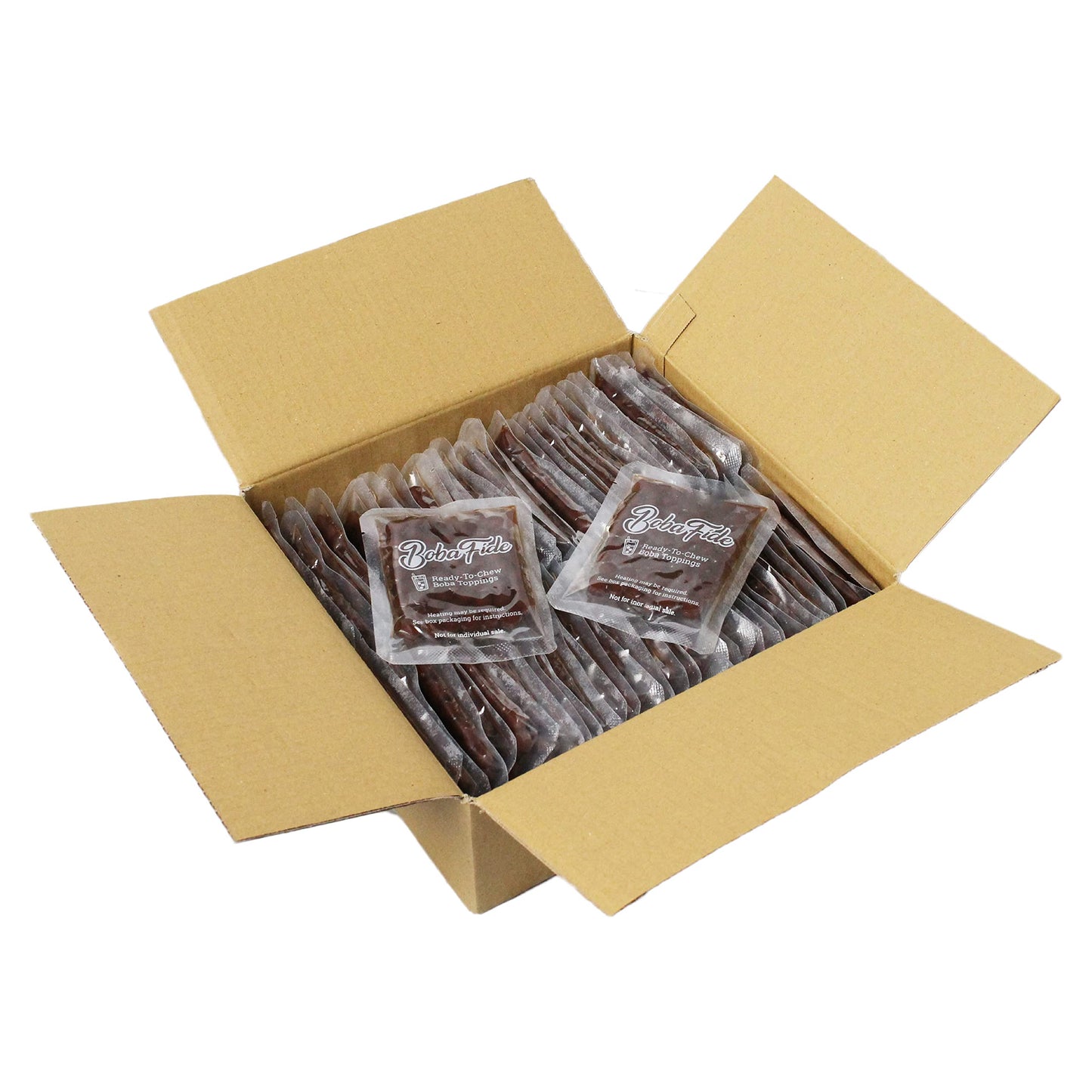 BOBA FIDE Instant Brown Sugar Boba Tapioca Pearls Bulk, 60 Packets of Black Tapioca Pearls in Brown Sugar Syrup for Boba Bubble 