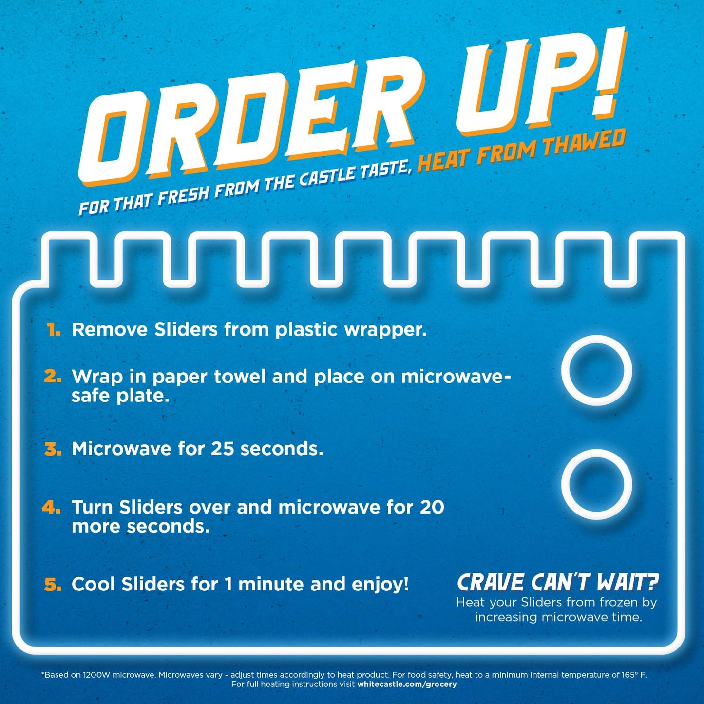 White Castle The Original Slider, 100% Beef, 6Count Hamburgers, Microwaveable 9.5 Oz. Box (Frozen)