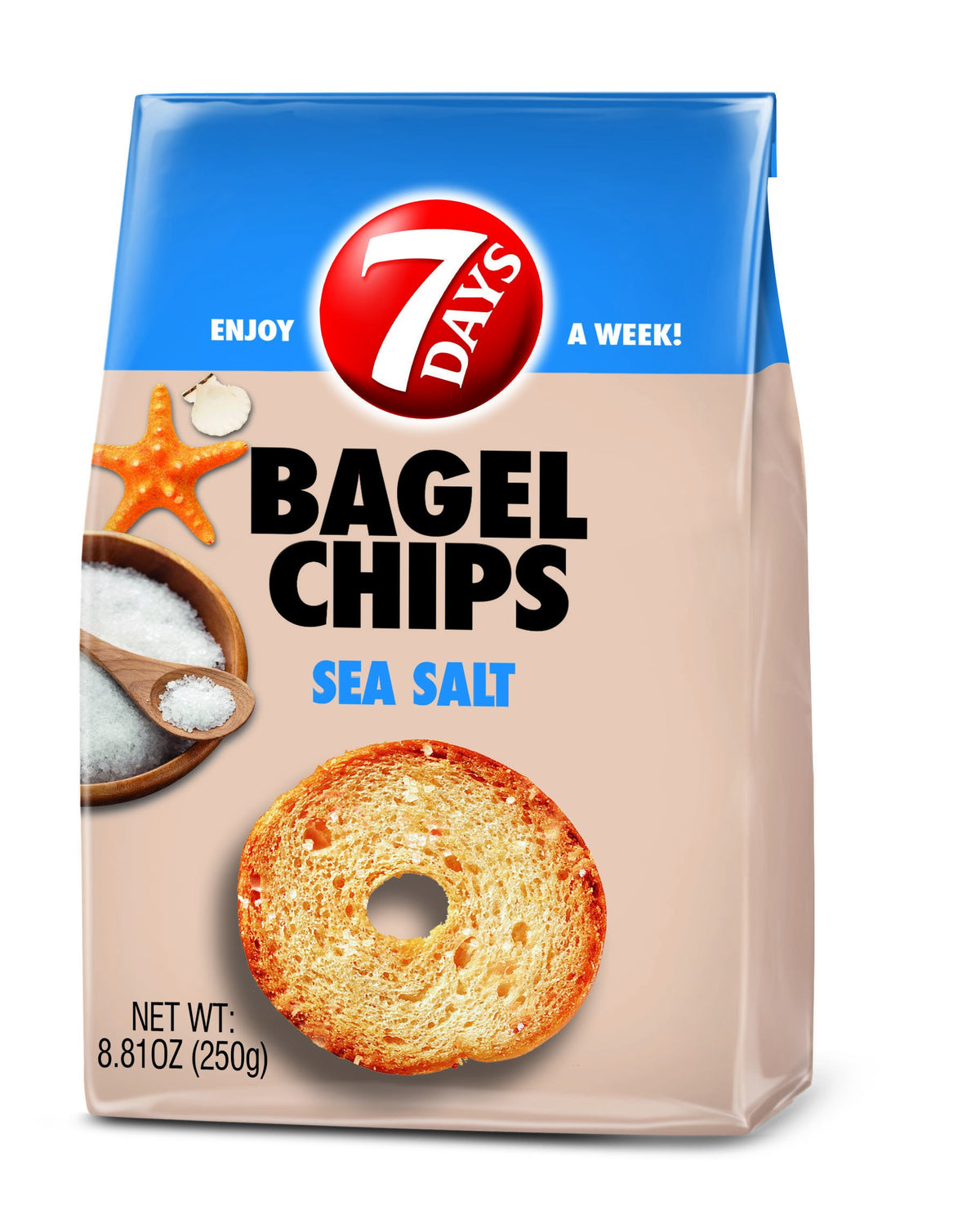 7Days Bagel Chips, Sea Salt, 8.81 oz. Bag