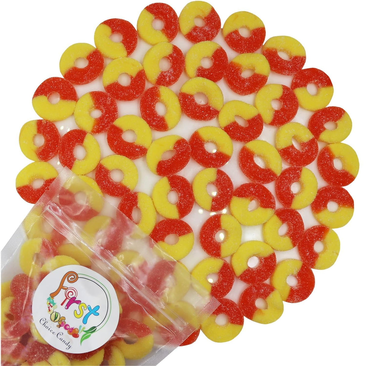 Firstchoicecandy Gummy Rings (Peach, 5 Pound (Pack Of 1))