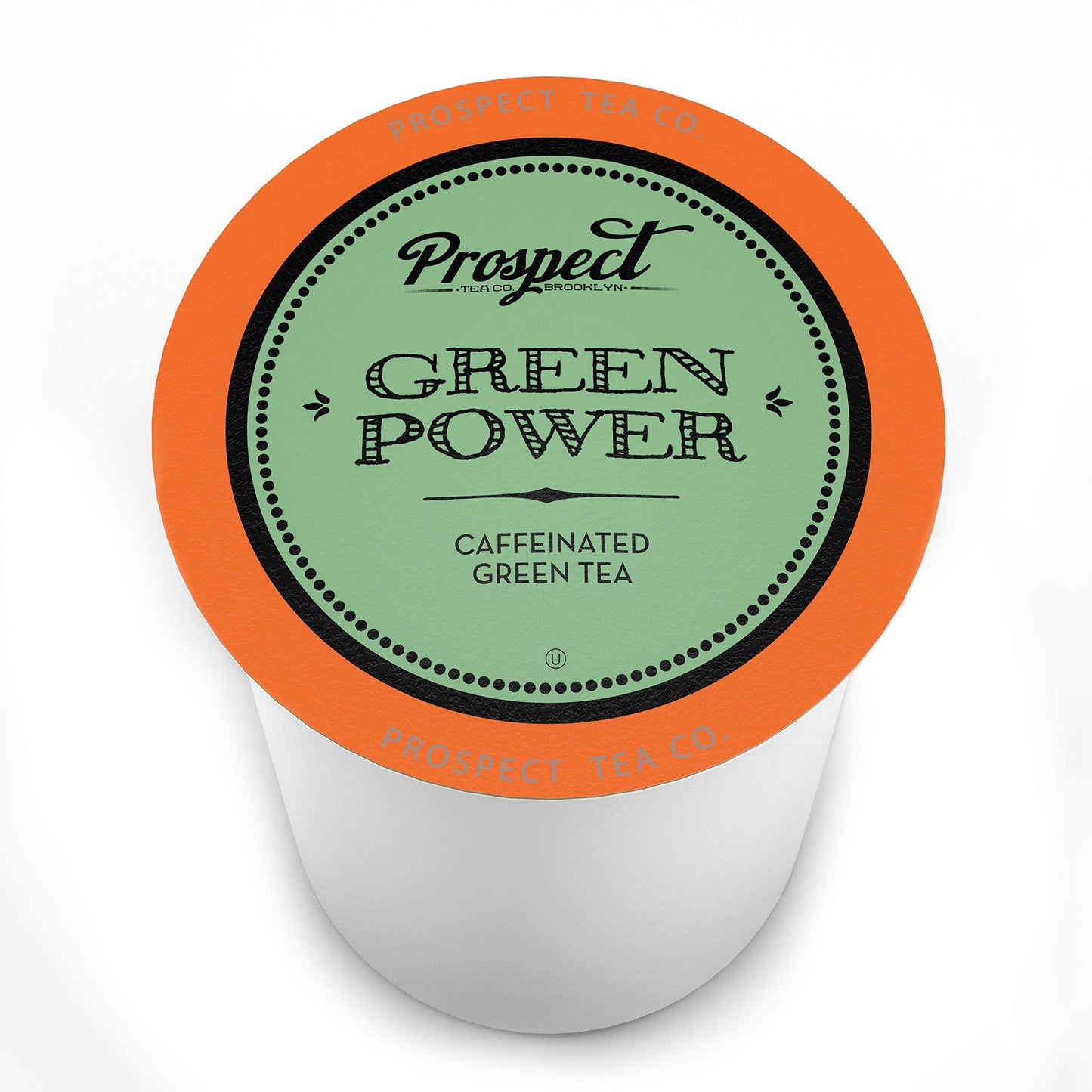 Prospect Tea Co. Green Power Caffeinated Tea Pods, Compatible with K Cup malt-inspired, 40 Count, Model PTC GP40