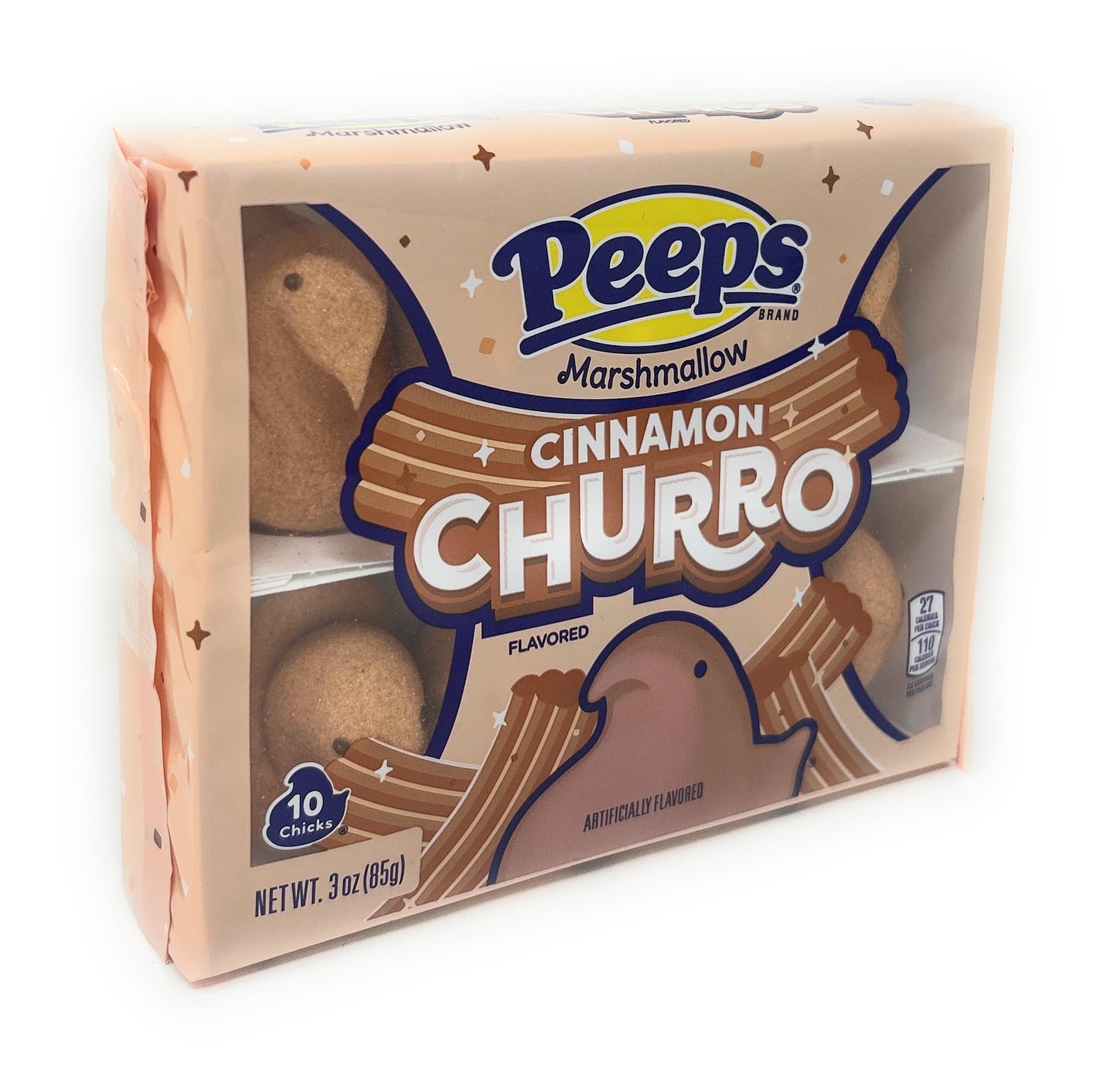 Peeps Cinnamon Churro Marshmallow Chicks - 10 Count - Sweet Treats for Easter and Celebrations