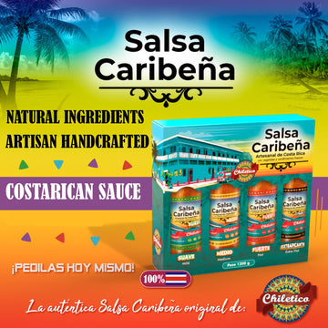 Chiletico Caribbean Hot Sauce Gift Set - Artisan Costa Rican handcrafted -Puerto Lim  n Inspired - Natural Ingredients - 4-Pack