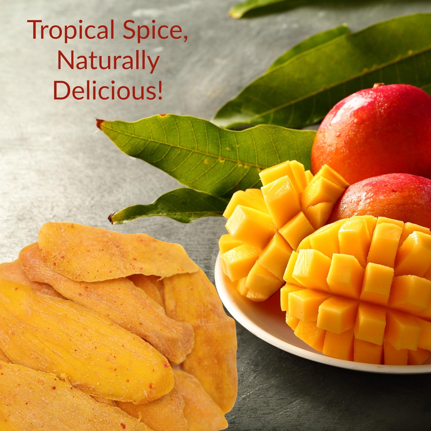 Low Sugar Added SPICY Dried Mango Slices 32 Oz - Delicious Texture Soft & Juicy Low Sugar Added Dried Mango - Naturally Ripened