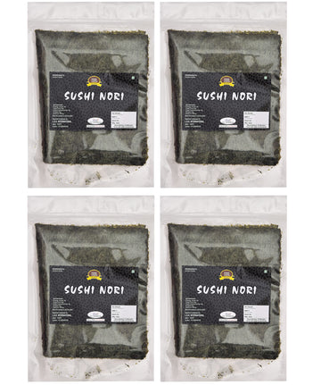 Food Essential Sushi Nori Sheets (Roasted Seaweed Laver) Pack Of 4 (30 Gm. / 10 Sheets Each)