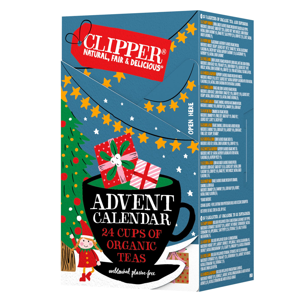 Clipper Tea, Christmas Advent Holiday Tea Calendar, 12 Natural Organic Flavors, Fairtrade, Organic & Plant-Based, British Tea, 1