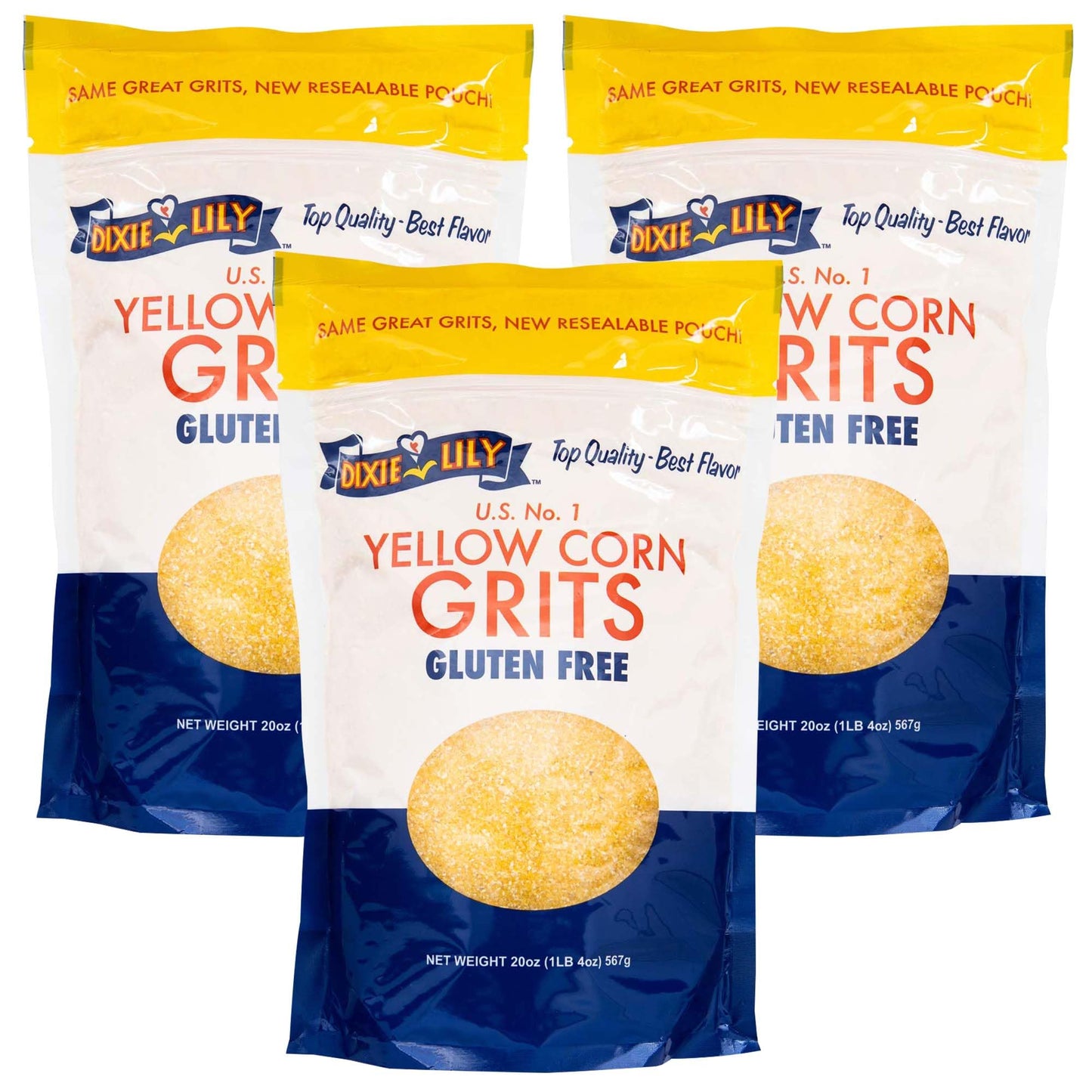 Dixie Lily Yellow Corn Grits - Enriched With Iron, Niacin, Thiamine, Riboflavin - Classic Southern Taste - Certified Non-GMO - 2