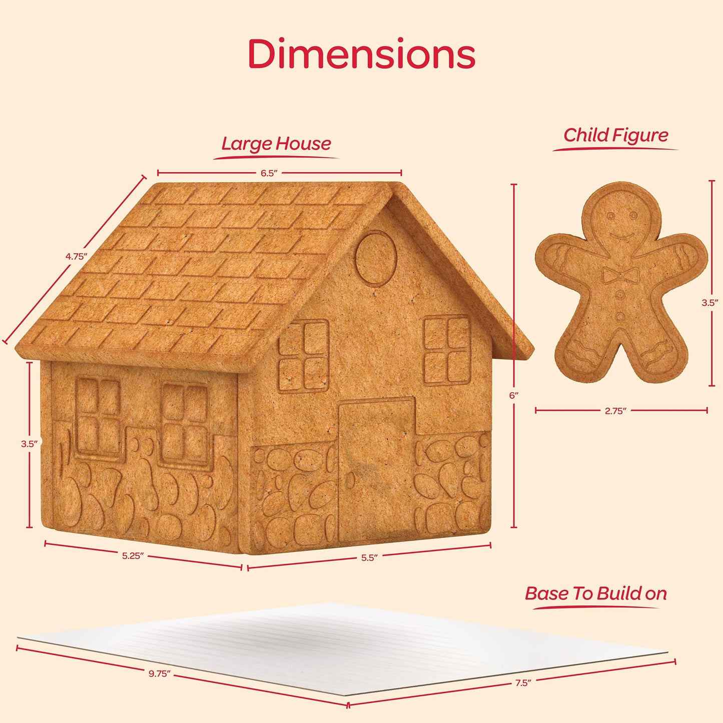 BIG Gingerbread House kit, [Set of 2] Gingerbread House, Holiday Activity for Kids - Ease Crafted Grooves Decor kit; 2 Houses, 4