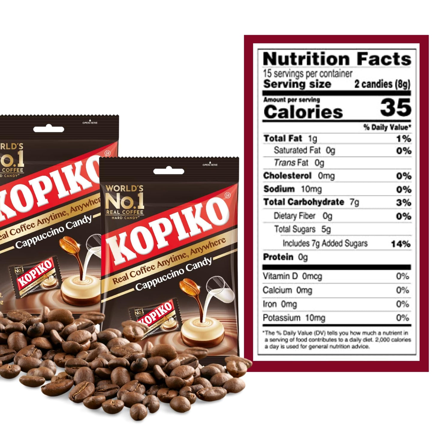 2 Packs Kopiko Cappuccino Candy 4.23 Oz
