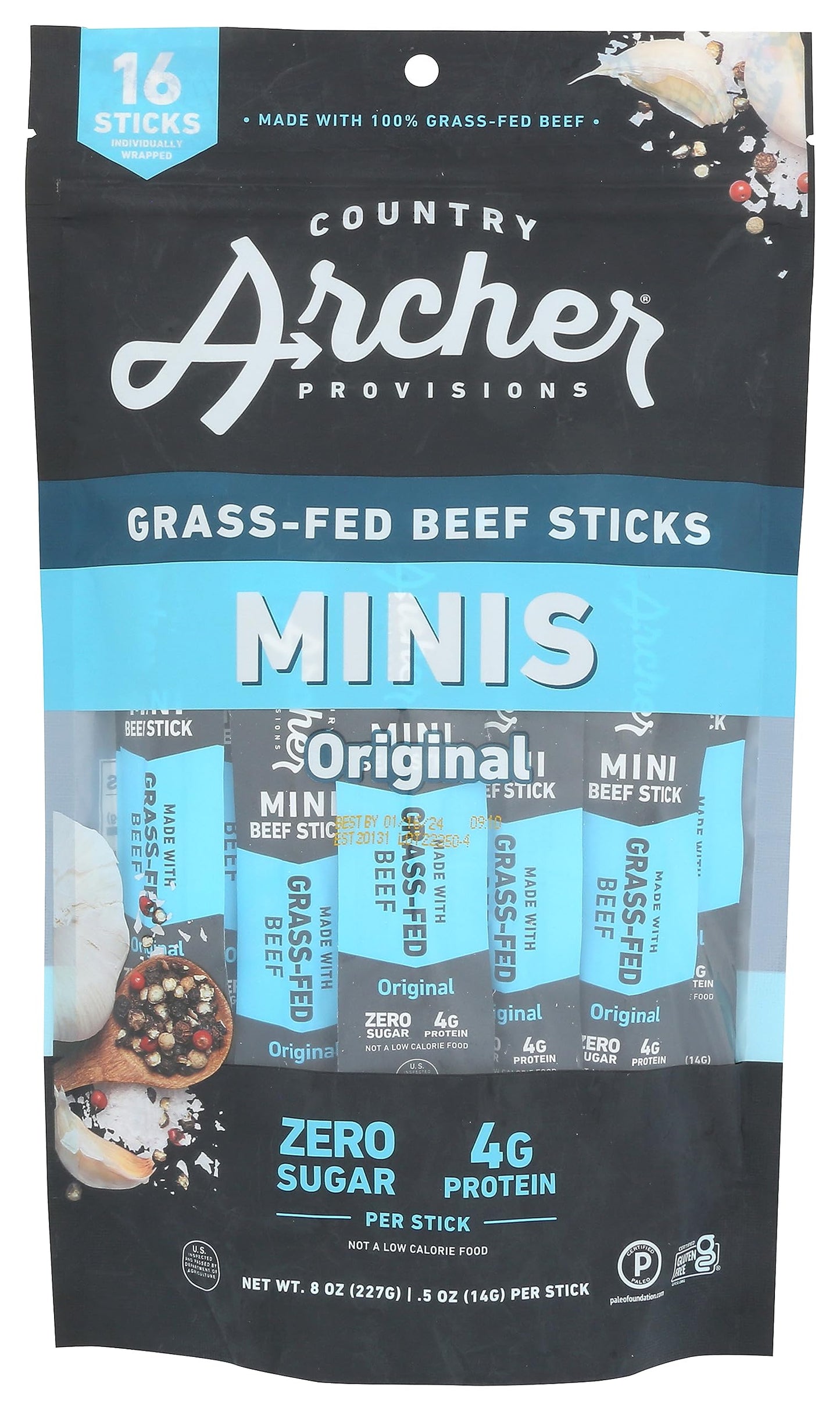 Country Archer Beef Sticks Original 8 OZ