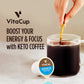 Vitacup Organic Genius Keto Coffee Pods, Increase Energy & Focus W/Mct Oil, Turmeric, B Vitamins, D3, Medium Dark Roast, Bold, Smooth, Single Serve Pod Compatible W/Keurig K-Cup Malt-Inspired,64 Ct