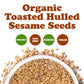 Food to Live Organic Toasted Hulled Sesame Seeds, 1 Pound - Crunchy and Nutritious Snack, Oven Roasted, Unsalted, No Oil Added,