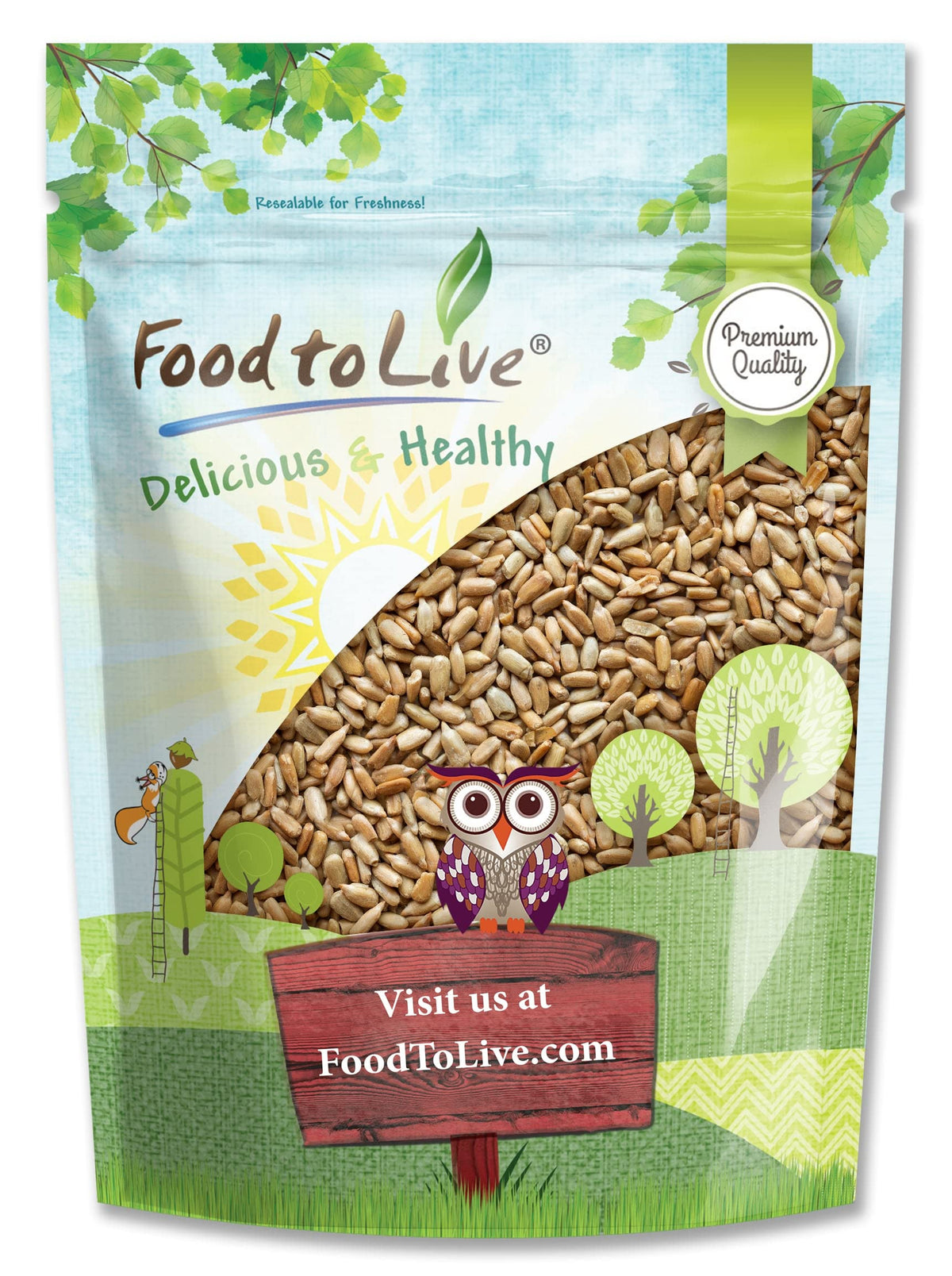 Food to Live - Dry Roasted Sunflower Seed Kernels with Himalayan Salt, 4 Pounds - Oven Roasted Lightly Salted, No Shell, Vegan, 