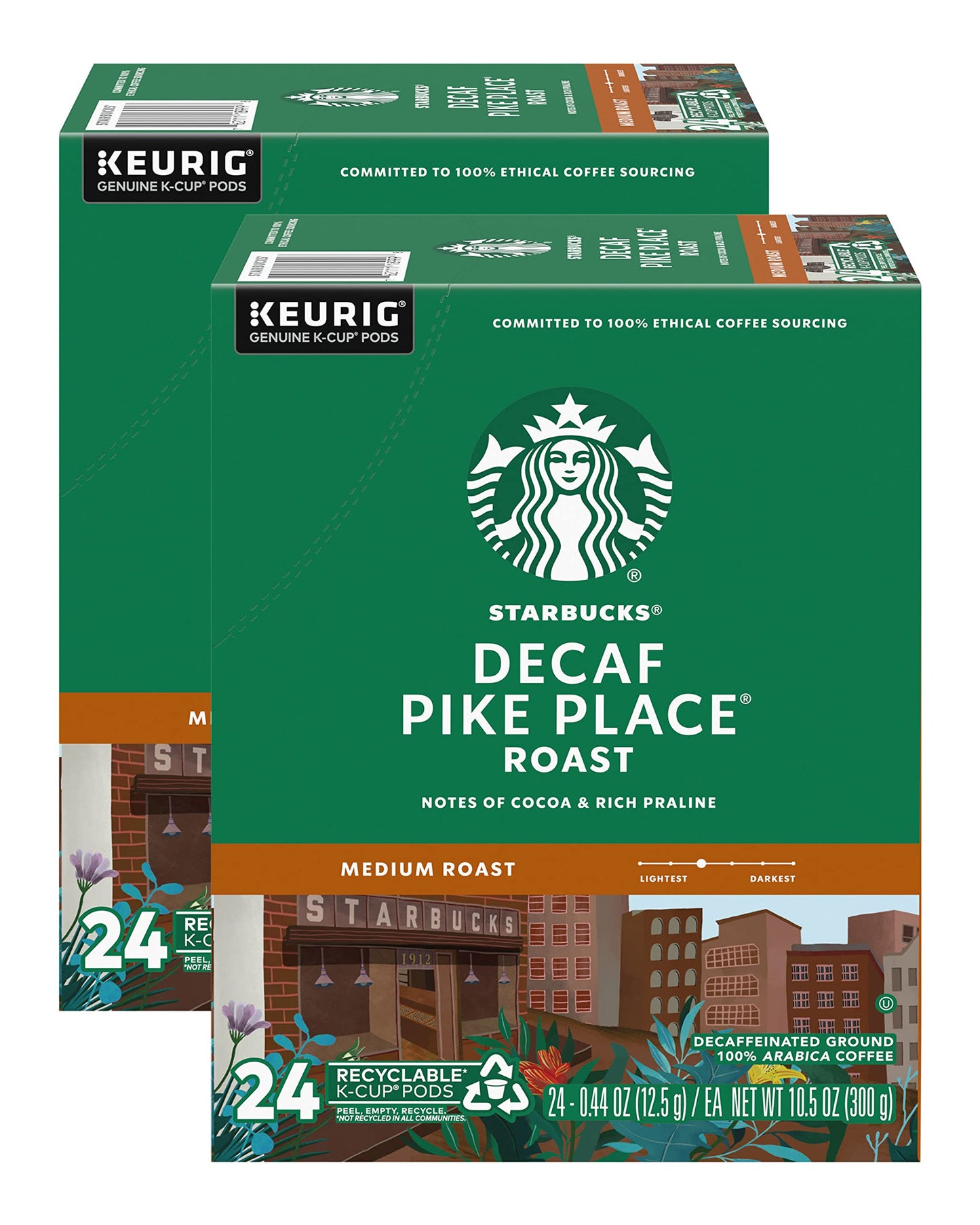 Starbucks K Cups Decaf Pike Place Roast, 24 Count (Pack of 2)