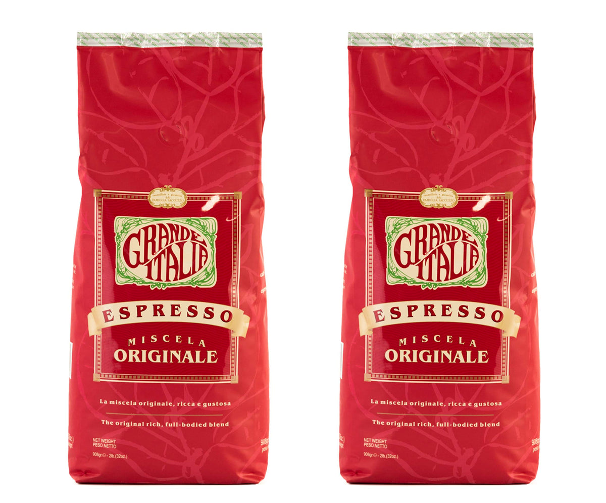 Grande Italia Espresso; Small Batch Artisan Roasted; Originale, Medium Roast (2Lb Bag, Pack Of 2)