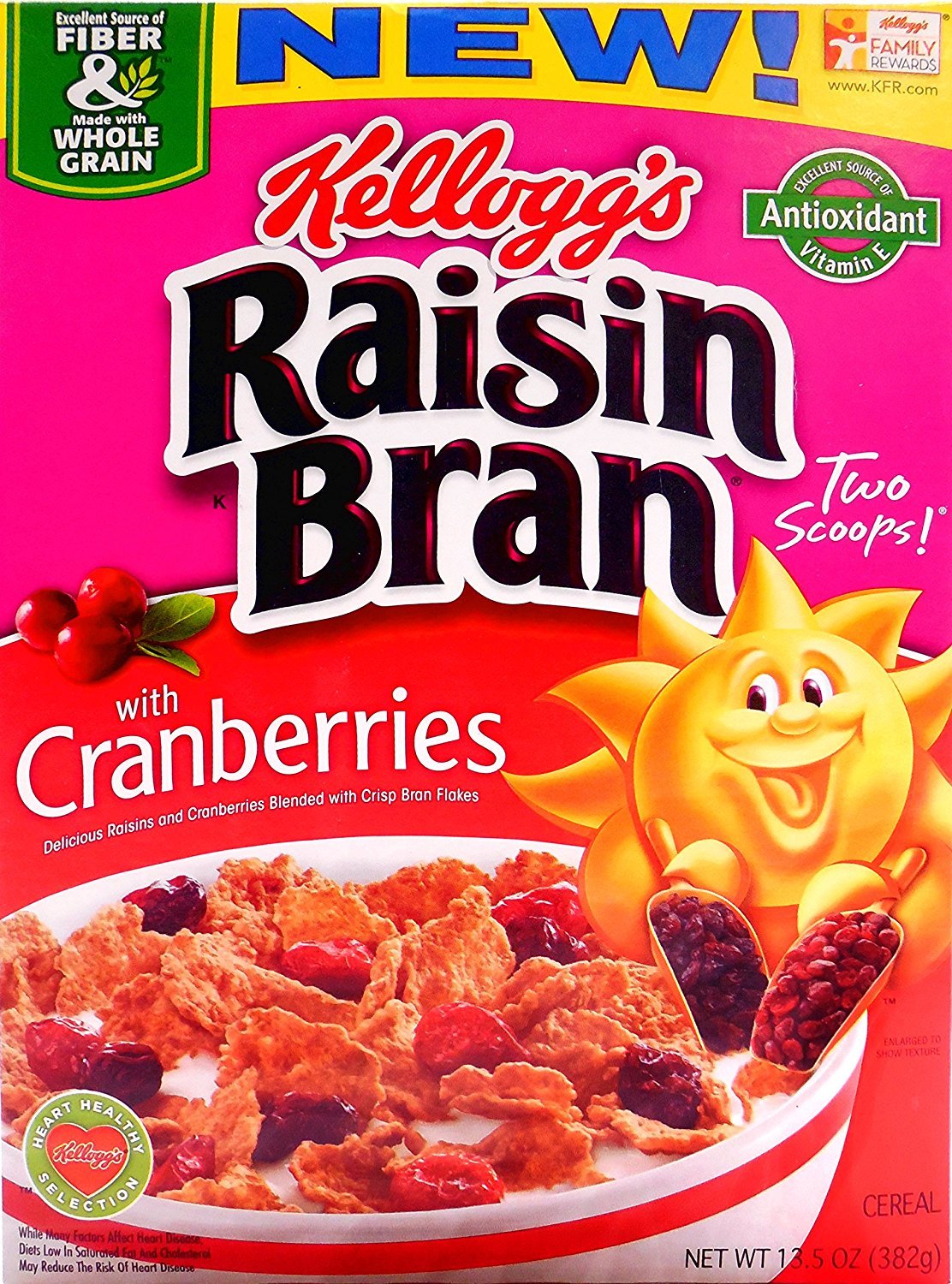 Kelloggs Raisin Bran with Cranberries - 13.5 oz (Pack of 2)