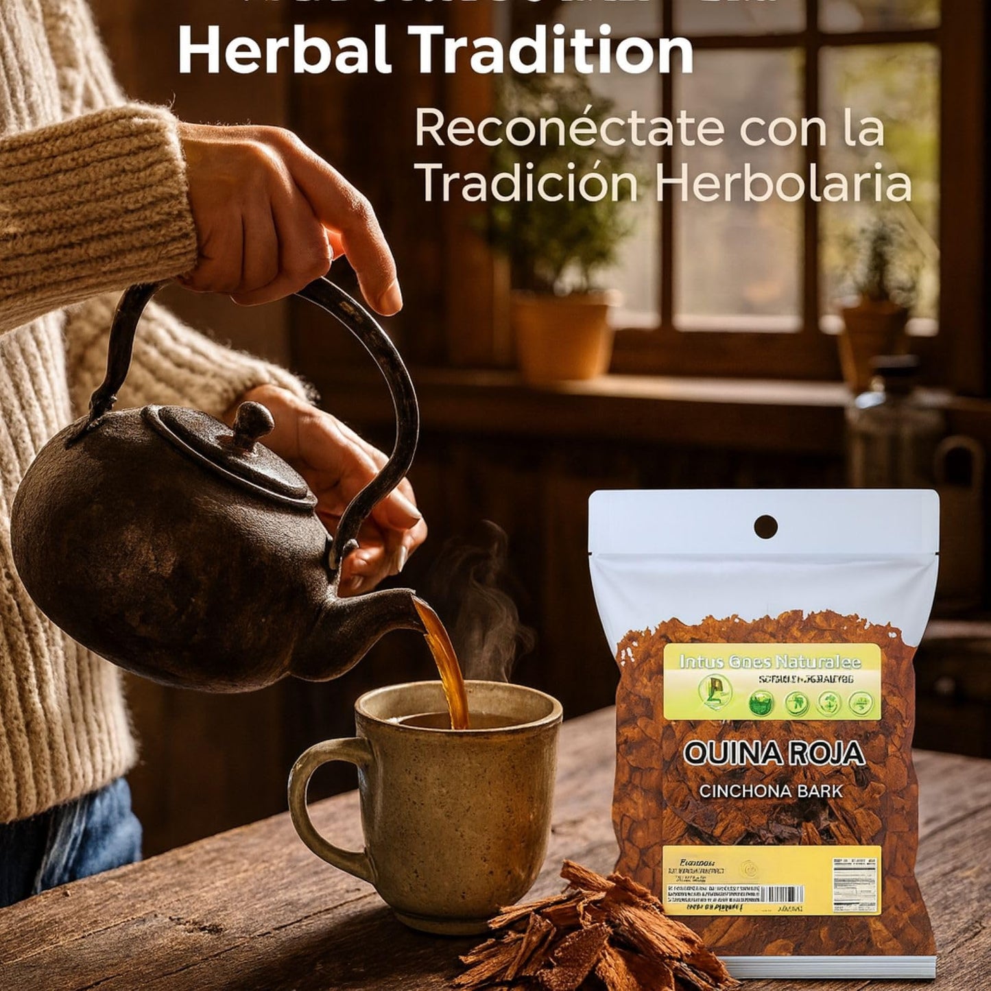 Quina Roja Herbal Tea (Red Cinchona Bark) - 4 oz (113 g) - 100% Natural  Vegan  Non-GMO  Gluten-Free  Wildcrafted Herbal Tea - Crafted by Nature - Authentic & Fresh Loose Leaf Tea - by BexpertsUSA