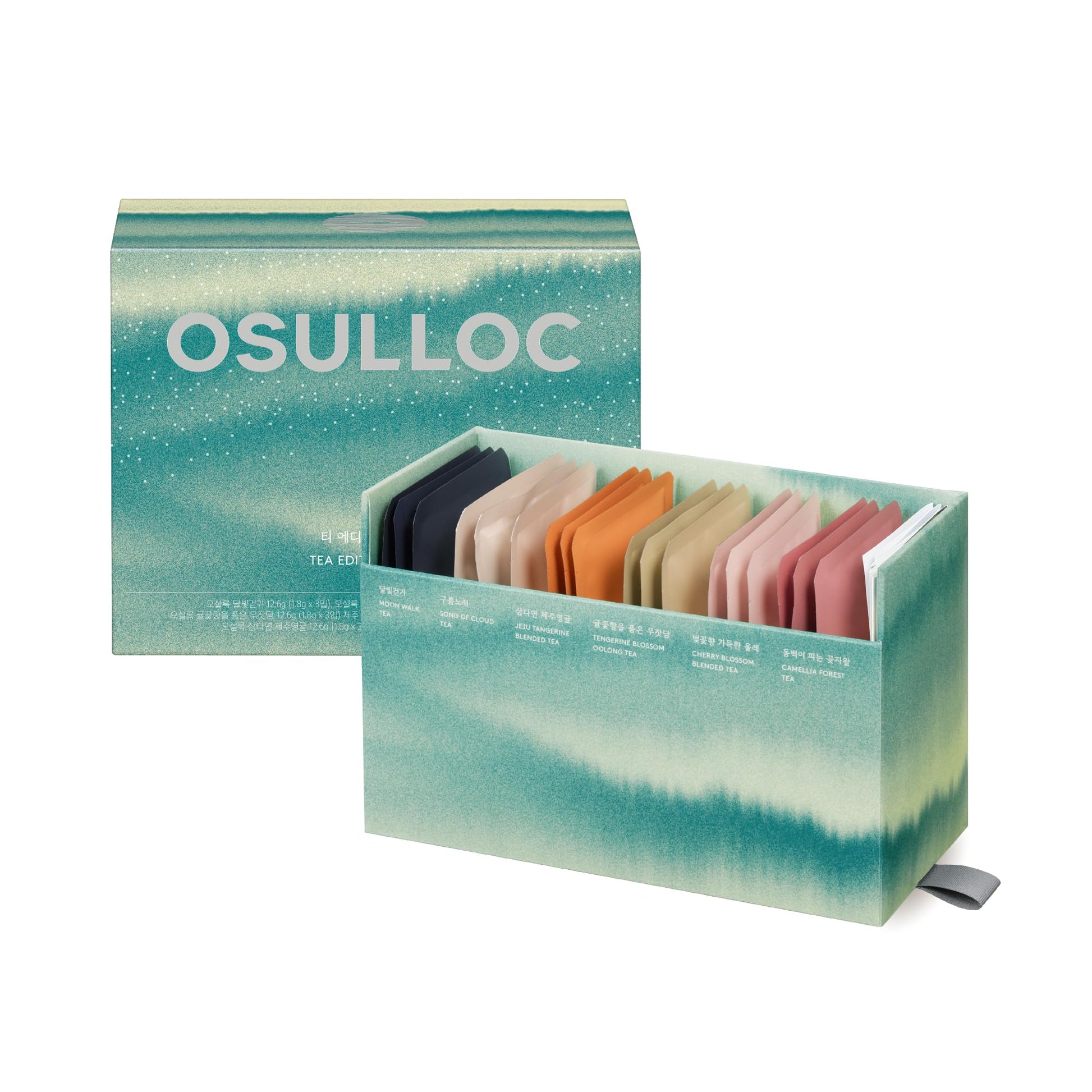 OSULLOC TEA EDITION ISLAND (18 Count, 6 Flavors x 3 ea), Premium Tea Sampler Gift Set, Assorted Variety Handcrafted Pyramid Infu
